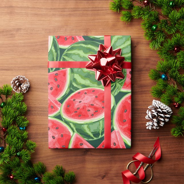 Vibrant Summer Watermelon Slices Pattern Wrapping Paper (Creator Uploaded)