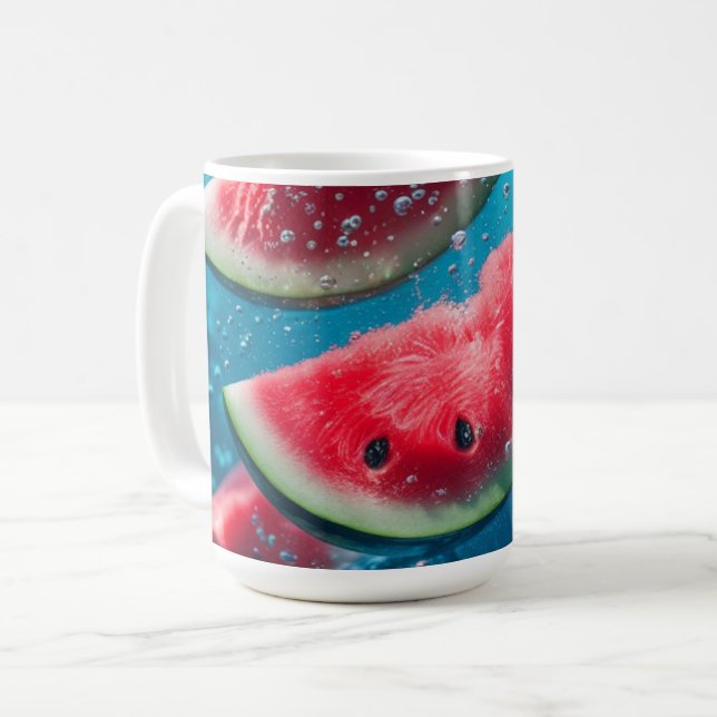 Vibrant Summer Watermelon Slices Underwater Refres Coffee Mug (Front Left)