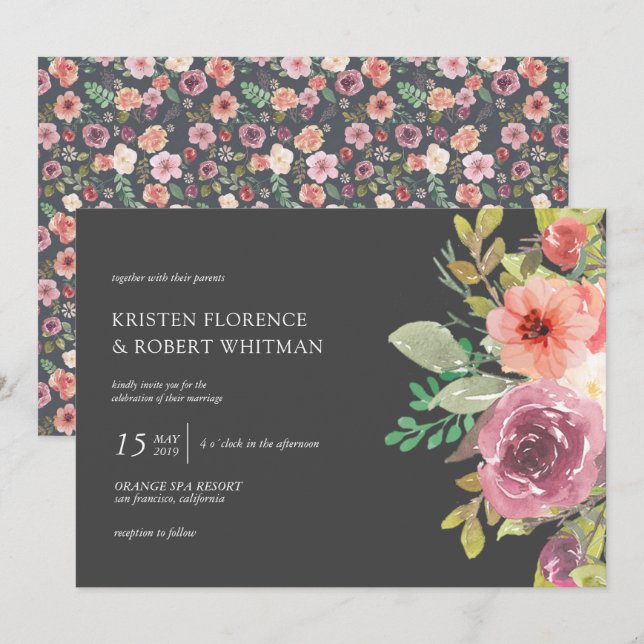 Vibrant Summer | Wedding Invitation (Front/Back)