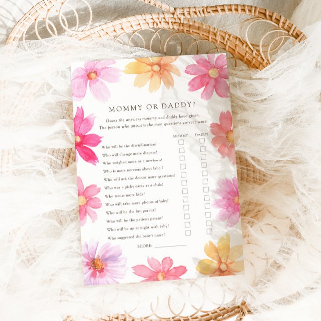 Vibrant Summer Wildflower Mommy or Daddy Game Card (Creator Uploaded)