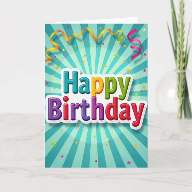 Vibrant Sunburst Birthday Card (Front)