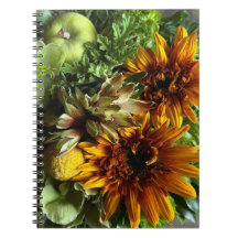 Vibrant Sunflower and Alstroemeria Bouquet Noteboo