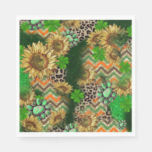 Vibrant Sunflower and Shamrock Napkins