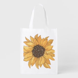 Vibrant Sunflower Botanical Jumbo Tote Bag