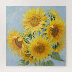 Vibrant Sunflower Bouquet Oil Painting Jigsaw Puzzle