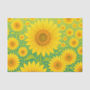 Vibrant Sunflower Field Pattern Tissue Paper