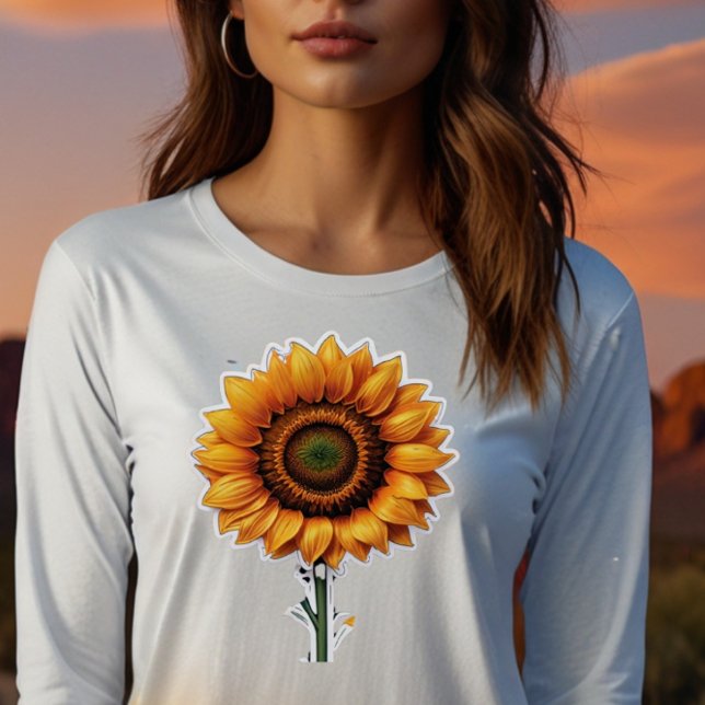 Vibrant Sunflower Illustration Design Women's  Sweatshirt (Creator Uploaded)