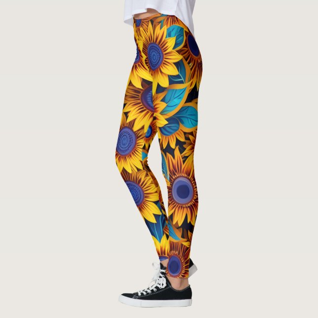 Vibrant Sunflower Leggings (Left)