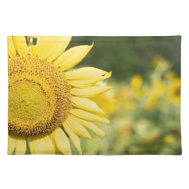 Vibrant Sunflower Photography Table Décor  Cloth Placemat (Front)