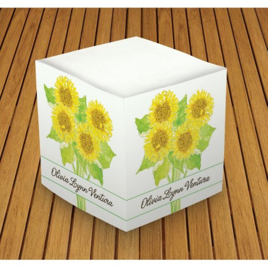 Vibrant Sunflower Self-Stick Memo Notepad (Front)