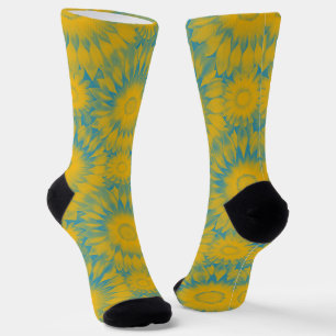 Vibrant Sunflower Tie-Dye Art Socks