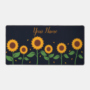 Vibrant Sunflowers Bright Cheerful Bloss Desk Mat