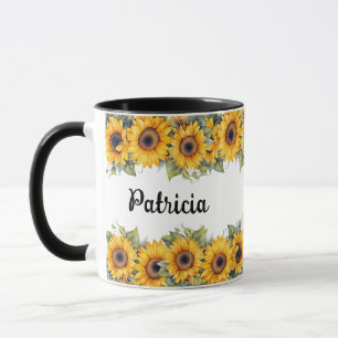 Vibrant Sunflowers Modern Yellow Floral Mug
