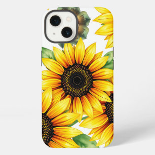 Vibrant Sunflowers Watercolor Pattern iPhone 13 Case