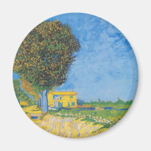 Vibrant Sunny Path & Yellow House by Van Gogh Magnet