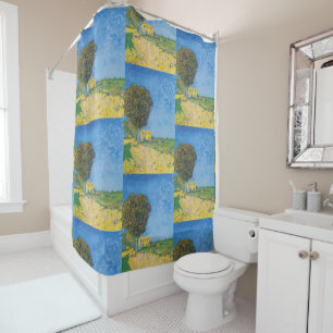 Vibrant Sunny Path & Yellow House by Van Gogh Shower Curtain