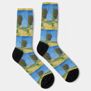 Vibrant Sunny Path & Yellow House by Van Gogh Socks