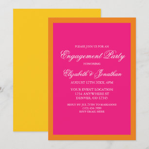Vibrant Sunrise Minimalist Engagement Party Invitation
