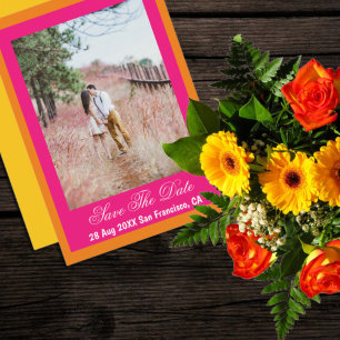 Vibrant Sunrise Minimalist Mix & Match Save The Date