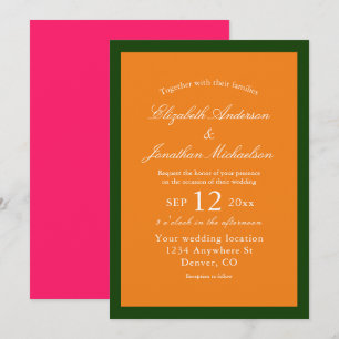 Vibrant Sunrise Minimalist Mix & Match Wedding Invitation