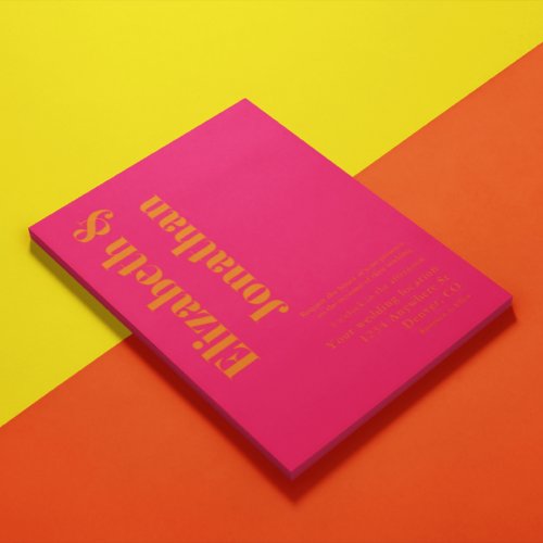 Vibrant Sunrise Minimalist Mix  Match Wedding Invitation