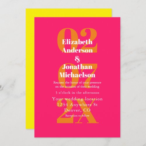 Vibrant Sunrise Minimalist Mix  Match Wedding Invitation