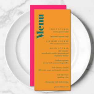 Vibrant Sunrise Minimalist Mix & Match Wedding Menu