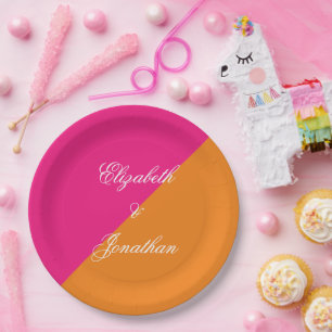 Vibrant Sunrise Minimalist Mix & Match Wedding Paper Plates