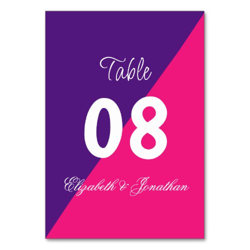 Vibrant Sunrise Minimalist Mix  Match Wedding Table Number