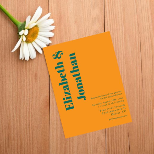 Vibrant Sunrise Minimalist Rehearsal Dinner Invitation (Creator Uploaded)