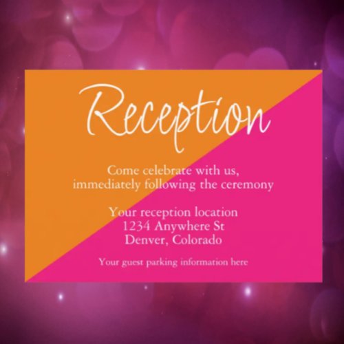 Vibrant Sunrise Mix  Match Wedding Reception Enclosure Card