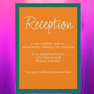 Vibrant Sunrise Mix & Match Wedding Reception Enclosure Card