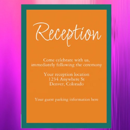 Vibrant Sunrise Mix  Match Wedding Reception Enclosure Card