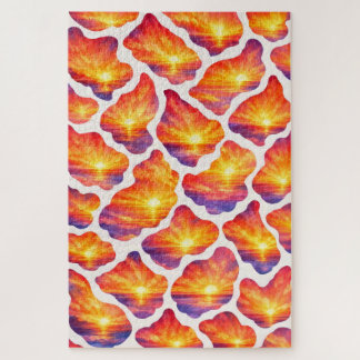 Vibrant Sunrise Ocean Pattern Jigsaw Puzzle