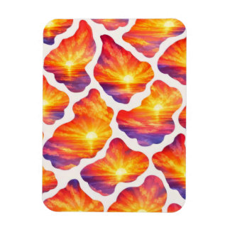 Vibrant Sunrise Ocean Pattern Magnet