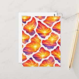 Vibrant Sunrise Ocean Pattern Postcard