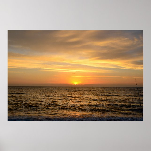 Vibrant sunrise over the ocean poster (Front)