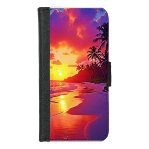 Vibrant Sunset Beach Dream Design iPhone 8/7 Wallet Case
