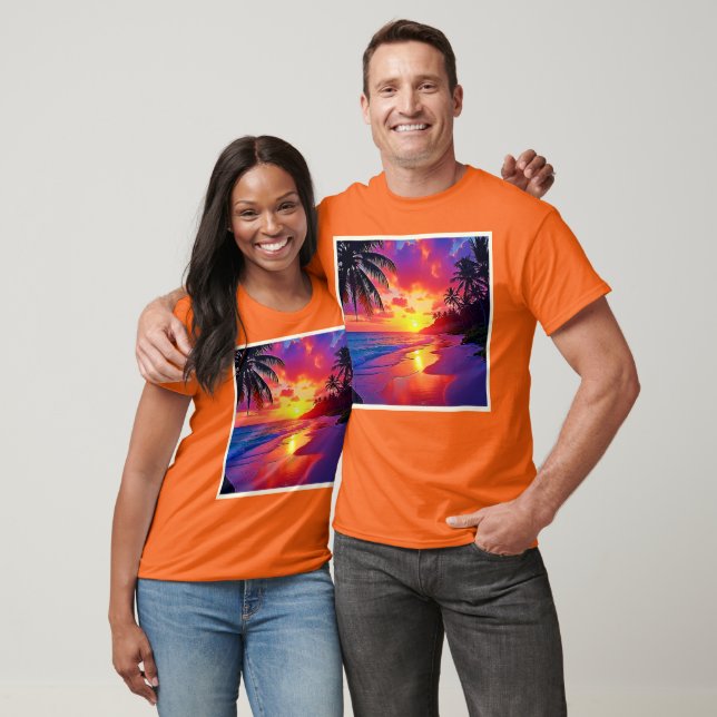 Vibrant Sunset Beach Dream Design T-Shirt (Unisex)