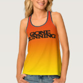Colourful Rainbow Effect Gone Running Text Tank Top | Zazzle