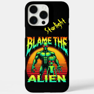Vibrant Sunset Frames Green Alien iPhone 16 Pro Max Case