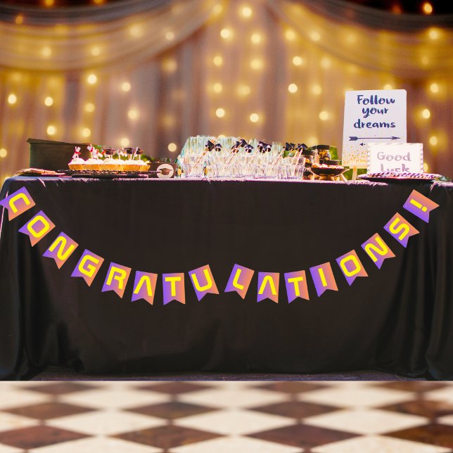 Vibrant Sunset Modern Tech Graduation Bunting Flags (Creator Uploaded)