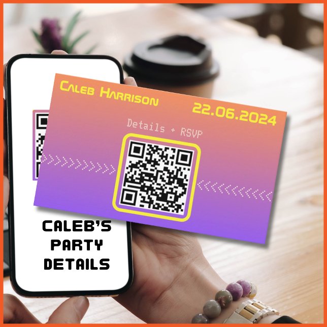 Vibrant Sunset Modern Tech Graduation Enclosure Card (Creator Uploaded)