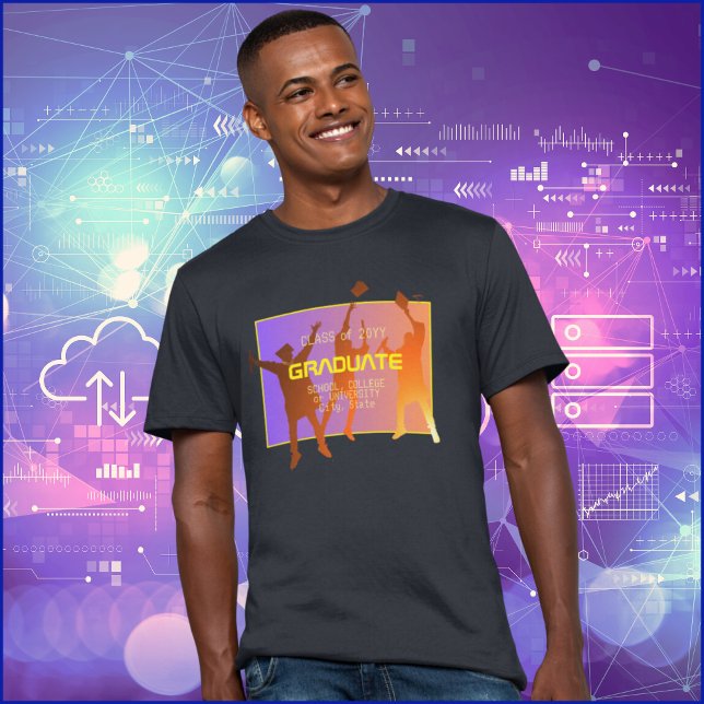 Vibrant Sunset Modern Tech Graduation T-Shirt (Creator Uploaded)