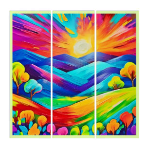 Vibrant Sunset Mountain Art Print