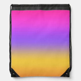 Vibrant Sunset Ombre Gradient Design Drawstring Bag