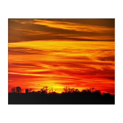 Vibrant Sunset Over Trees Acrylic Print