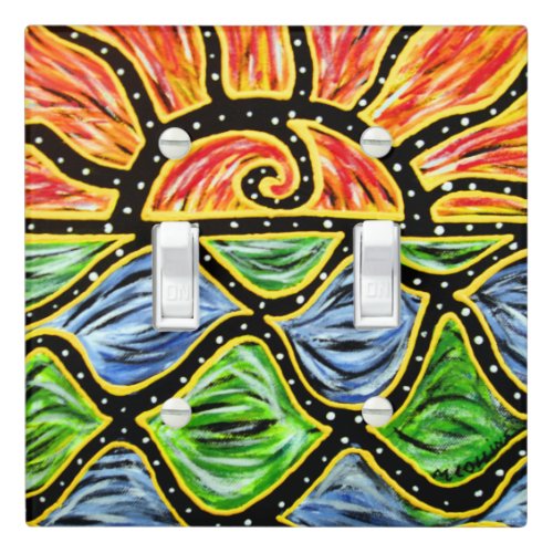 Vibrant Sunset Painting Light Switch Cover