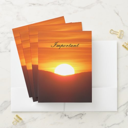 Vibrant Sunset Pocket Folder