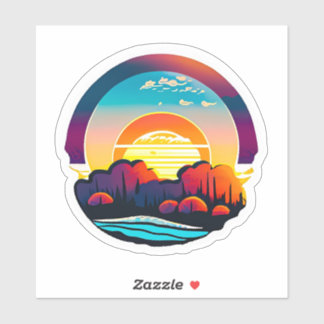 Vibrant Sunset Scenic View Sticker